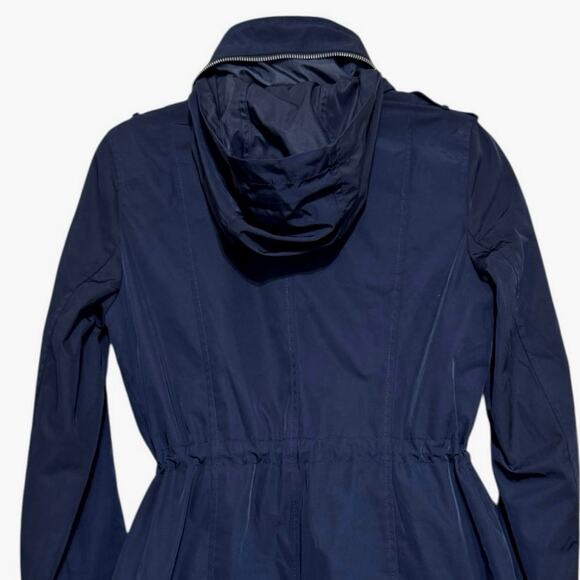 NEXT Women’s Navy Blue Cinched Waist Hidden Hood Utility Jacket Size Small 4 - Picture 9 of 12